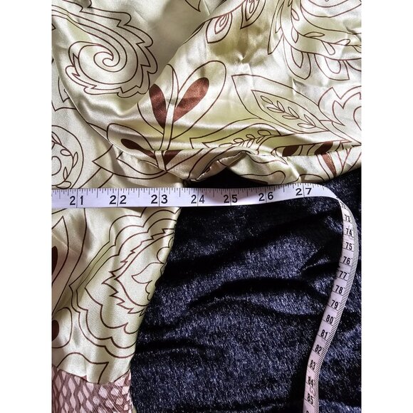 Yves Cossette Depeche Mode Silk Floral Green Brown Dress SZ 18W - Picture 6 of 8